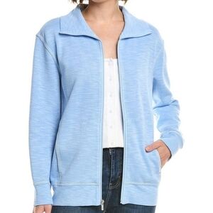 Tommy Bahama Tobago Bay Palm Light Blue Women's Zip-Up Sweatshirt (L)